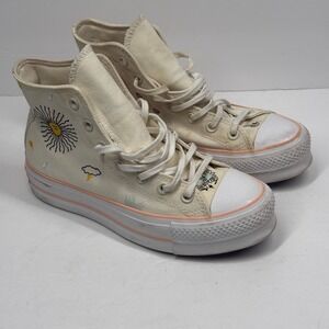 Converse Chuck Taylor Lift Platform High Top Canvas Floral Casual Size 7